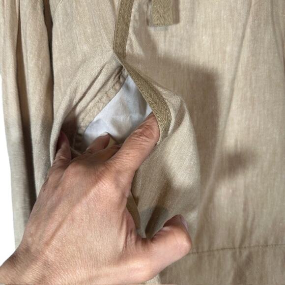 Columbia Beige Long Sleeve Hooded Cotton Hemp Blend Hiking Shirt Women Sz S - Picture 12 of 12